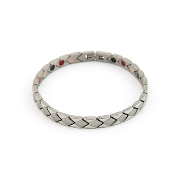 Embrace - Stress Relief Negative Ion Bracelet, Stainless Steel Rhombus